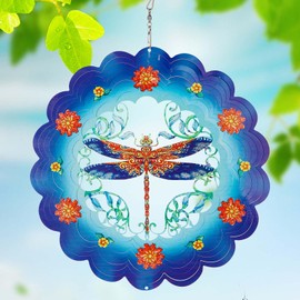 Wind Spinner-3D Stainless Steel Hanging Wind Catchers Kinetic,Hanging Ornament Outdoor Wind Spinner,12Inch Wind Spinners Outdoor Hanging for Gardens and Courtyards（Dragonfly）