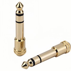 BGGCHEECA S-6 【2PACK】 Gold Plated 6.35mm (1/4 inch) Male to 3.5mm (1/8 inch) Female Stereo Audio Jack Adapter for Aux Cable, Guitar Amplifier, Headphone, Digital Piano. (2Pack)