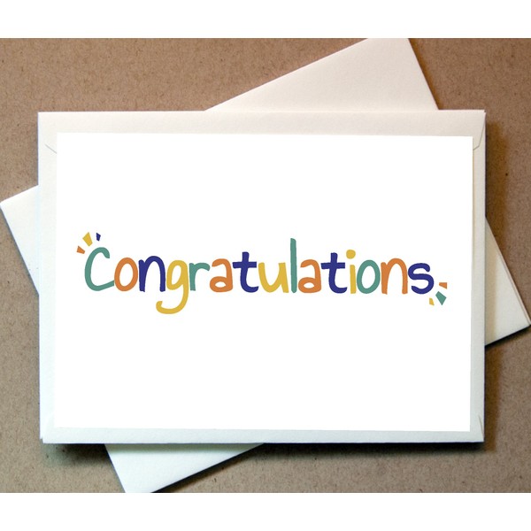 Congratulations Greeting Cards (20 Foldover Cards and Envelopes)