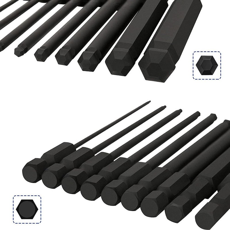 KEWAYO 9PC Hex Bit Set Magnetic Impact Driver Bits, S2