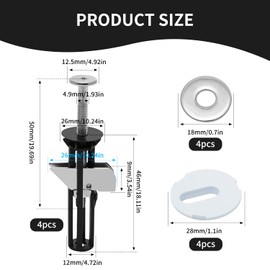 Verazquy 4 Pcs Heavy Duty Toilet Seat Fastener Bolt Kit –Universal Toilet Seat Fittings, Fixings, Hinges, Screws – Stainless Steel Toilet Seat Bolts – Easy Install Toilet Fixing Kit with Washers
