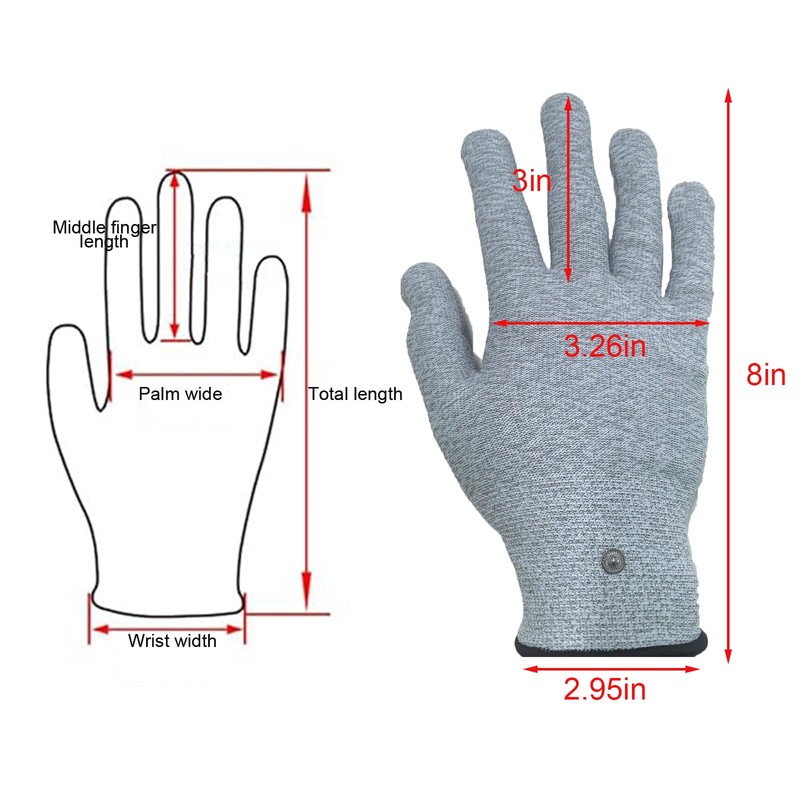 KYJiuLiu Conductive Silver Fiber Gloves,Grounding Gloves,Release Static Electricity,Massage Glove,Touch Screen,1