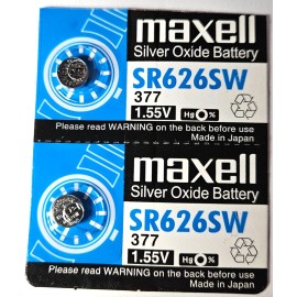 Maxell 2 PK MAXELL 377 SR626SW SILVER OXIDE MADE IN JAPAN (GREAT EXP 10/34) FREE SHIP