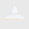 MiniSun Retro Style Gloss White Metal Easy Fit Ceiling Pendant