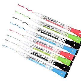 SVNOOC Dry Erase Markers with Eraser Fine Tips for Sticky Notes Calendar Boards Whiteboard - 8 Count Assorted Color Low Odor