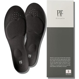 [Black] Pit sole, Insole, Posture Support, Posture Insole, Unisex, Standing Work, Arch Support, Size Adjustment, Insole, Ultra Lightweight (M 9.8 - 10.2 inches (25 - 26 cm))