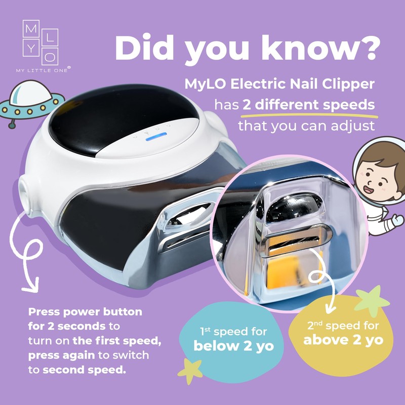 MyLO Electric Baby Nail Clipper Trimmer for 6mo+, Automatic Baby