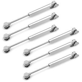 LC LICTOP 80N Hydraulic Gas Struts, Soft Close Lid Support for Cabinets & Furniture, 10 Inch Length Gas Spring Lift for Doors, RV, and Storage Box with Screws, 6Pcs Silver