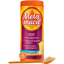 Metamucil Suplemento de Fibra Sabor Naranja sin Azucar, 425 g