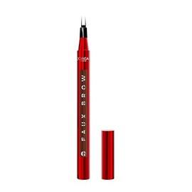 L'Oreal Paris Faux Brow, Pluma para Cejas Similar al Cabello, con Punta de Doble Cepillo, Maquillaje de Cejas Rápido y Preciso, Castaño Claro, 0.04 Fl