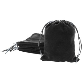 YIEMI Velvet Bags Drawstring，4x4.7Inch Jewelry Gift Bags with Drawstring（12pcs，Black）