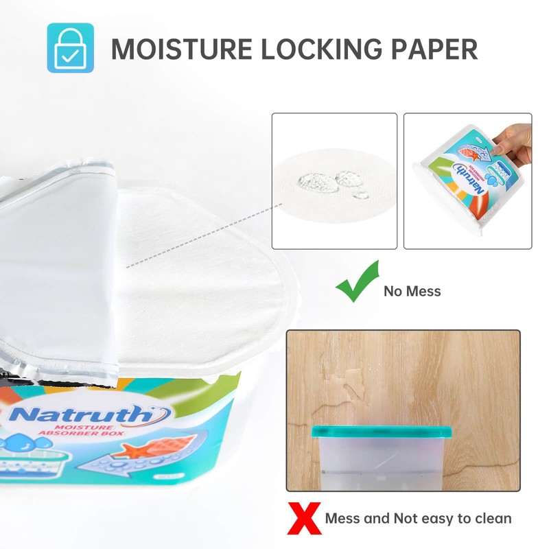 NATRUTH Moisture Absorbers 6 pack, 12.5Oz Portable Humidity Absorber Boxes