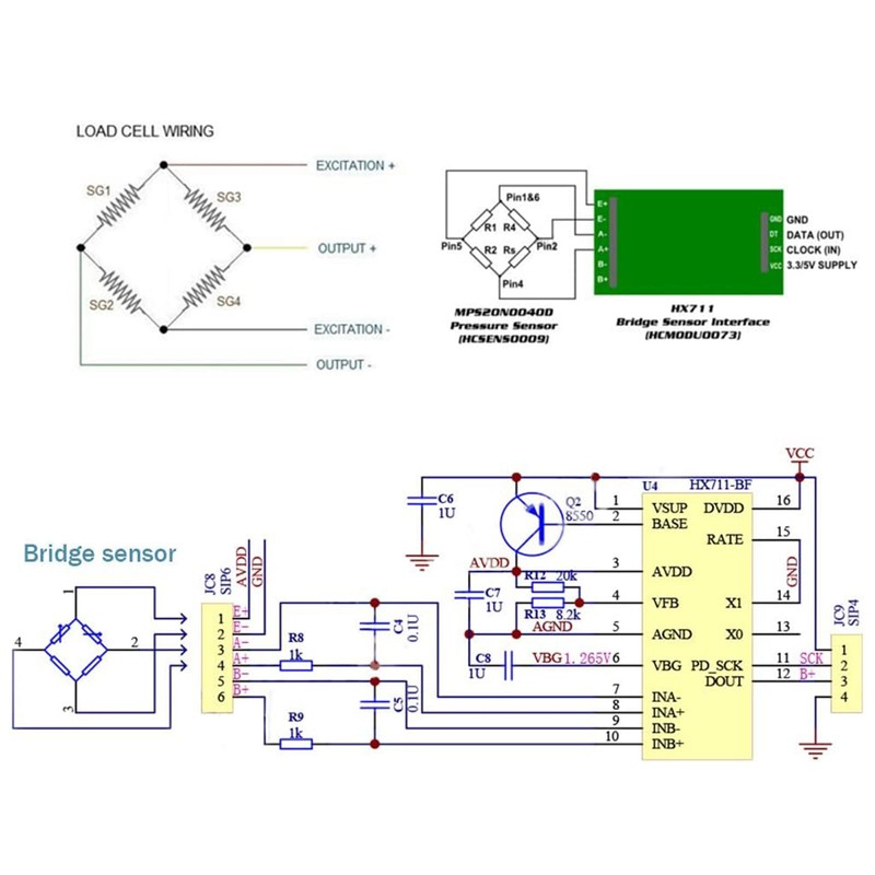 HX711 Weighing Sensor Module Binghe Pack of 5 HX711 Pressure