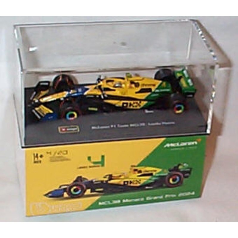 Bburago F1 McLaren MCL38 2024 M'onaco GP S'enna L'ando N'orris
