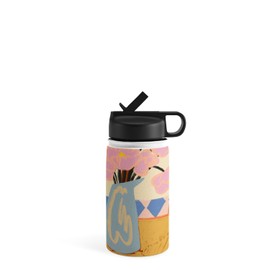 Deny Designs Water Bottle, Straw Lid 12 oz, sandrapoliakov FLOWERS ON A CHAIR
