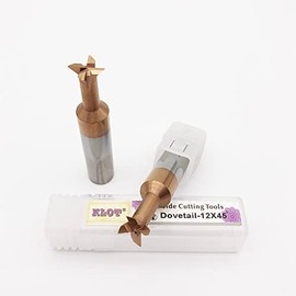 KLOT AlTiN Coated Solid Carbide Dovetail Milling Cutter 2mm-20mm 45°60°75° End Mill (6mm 45° L50mm)