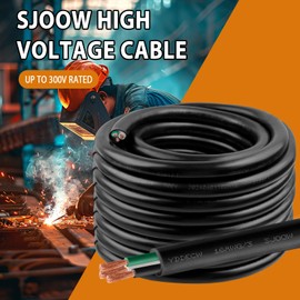 25ft 16/3 16 AWG Portable Power Cable (3 Conductor) - SJOOW 300V 16 Gauge Electric Wire for Motor Leads, Portable Lights, Battery Chargers and Machinery - 3 Conductor - 25 Feet Electrical Cord