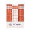 Ross Pack of 3 Cotton Tea Towels Checked 1742 Orange