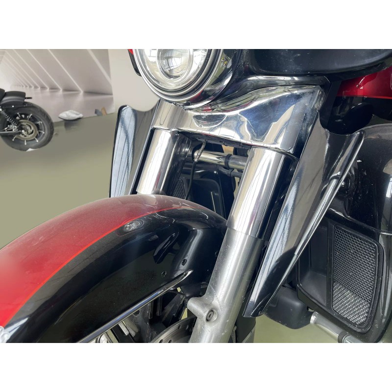 HCMOTORKU Black Front Fork Mount Wind Deflectors Fits For Harley