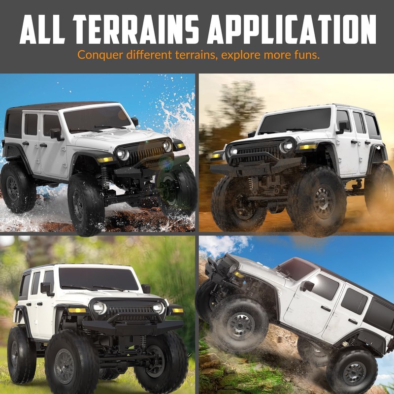 RACENT 1:24 4WD Off-Road RC Car with Metal Body and