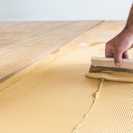 Akfix FL205 Vinyl Flooring Adhesive - Construction Adhesive for Floor Filler Repair and PVC Wood Flooring on Concrete, Carpet Tiles, Laminate, Vinyl Plank | 1 Gallon, 11.02 Lb. Grey