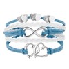 ShinyJewelry Infinity Double Heart Love Wrap Light Blue Leather Bracelets