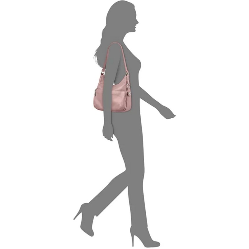 Giani Bernini Nappa Leather Hobo Shoulder Bag Rose Pink Silver