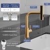 GIMILI Brushed Gold Kitchen Faucet with Pull Down Sprayer, Waterfall