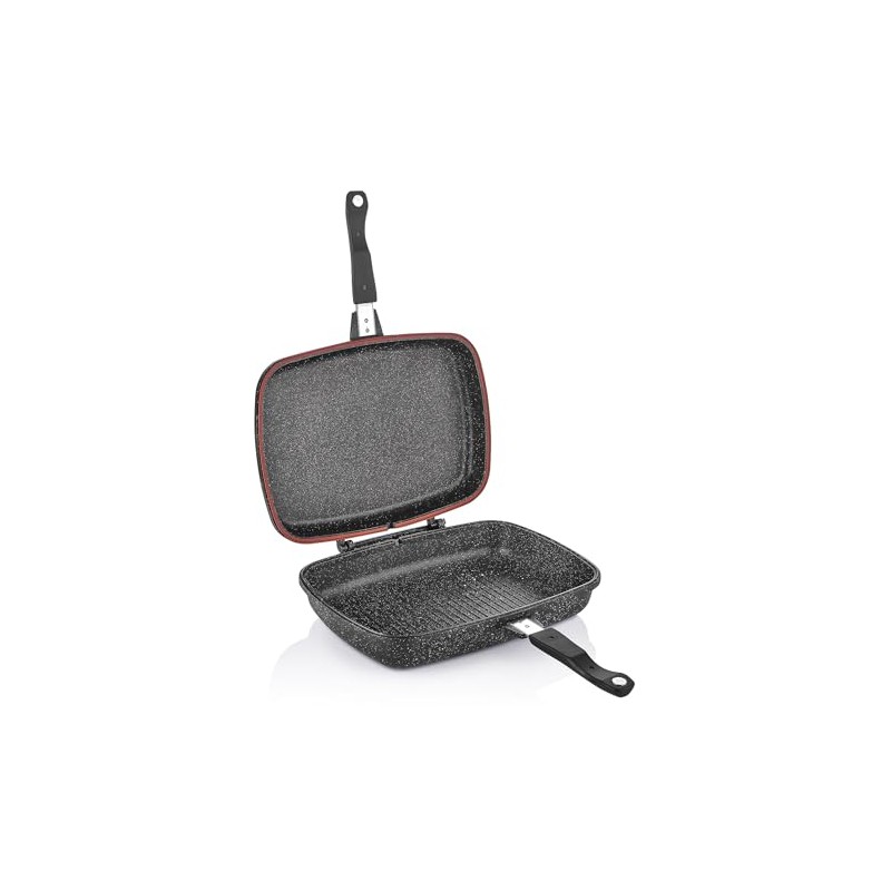 WILMA BLACK Granite Non-Stick Reversible Grill and Griddle Pan (14.2