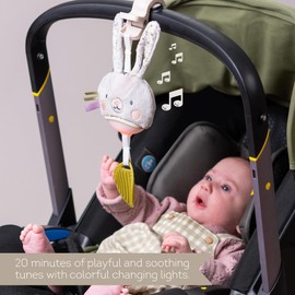 Taf Toys Music & Light Bunny Take Along Toy. Portable Baby Musical Hanging Toy. Newborn Sound Soother. Compact Travel Mobile. Easily Attaches to Pram. Suitable for Baby Boys & Girls from 0 Months
