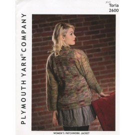 Plymouth Yarn Knitting Pattern 2600 Toria Women's Patchwork Jacket 39"-55"