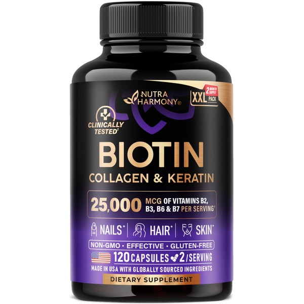 Biotin | Collagen | Keratin - Clinically Tested Supplement -
