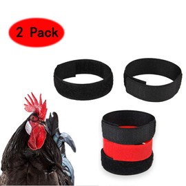 Chicken Collar 2 Pack Anti Crow Rooster Collar No Crow Noise Neck Belt for Roosters Cockerel (Black A)