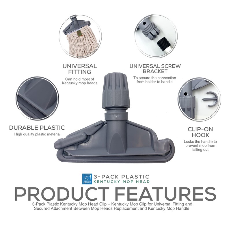 3-Pack Plastic Kentucky Mop Head Clip – Kentucky Mop Clip