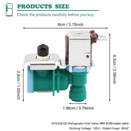 W10238100 WPW10238100 & AP6017532 PS11750831 W10341320 Combination Refrigerator Water Inlet Valve Compatible with Whirlpool, Kitchen-Aid, Kenmore