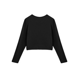 Arshiner Girls Bolero Open Front Cardigan for Children Kids Knitted Bolero with Long Sleeves and Button Fastening Black 160