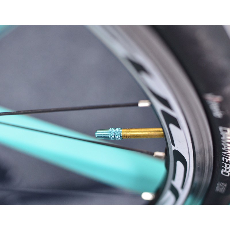 Bianchi Valve Cap Alloy Celeste JPPVCUEC