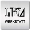 Türschilder24 XXL Door Sign 125 x 125 mm Workshop 003