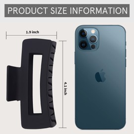 8 Pcs Large Hair Claw Clips 4.1 Inch Non-slip Big Square Matte Hair Claws for Women, Strong Hold Banana Clip for Thick Thin Hair(White/Brown)