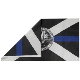 2X3 Florida Police Memorial Thin Blue Line 100D Woven Poly Nylon Flag Banner