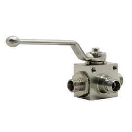 3-way ball valve with external thread (light version) and L-bore, ValCon® connection 10L (M16x1.5)