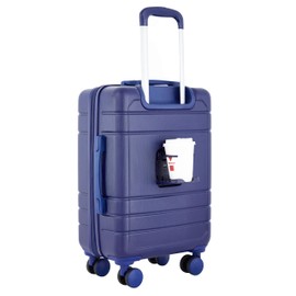 French Connection St. Martin Carry-On Luggage with Cup Holder/USB Ports, Blue Depths