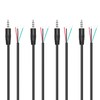 RIIEYOCA Replacement 3.5mm Male Plug to Bare Wire Open End 1/8" TRRS 4 Pole Stereo Audio Cable for Audio Equipment Installed or Earphone Microphone Cable Repair,1M(4 Pack)