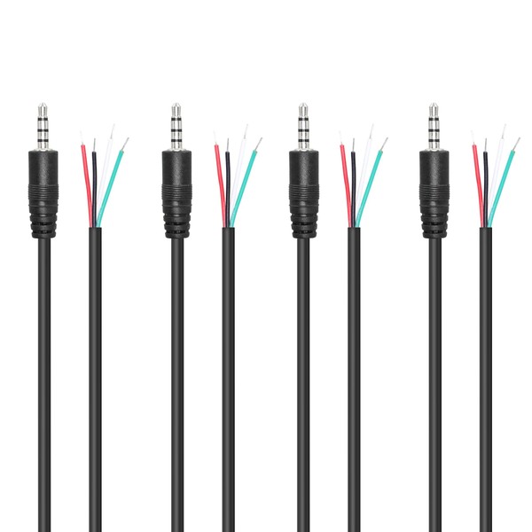 RIIEYOCA Replacement 3.5mm Male Plug to Bare Wire Open End