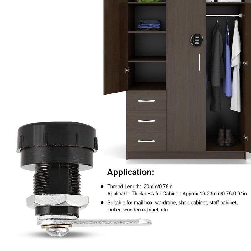 2pcs 3-Digit Zinc Alloy Mechanical Password Lock for Cabinet Wardrobe
