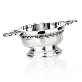 Hamilton & Young Celtic Plain Silver Plated Quaich - 3"
