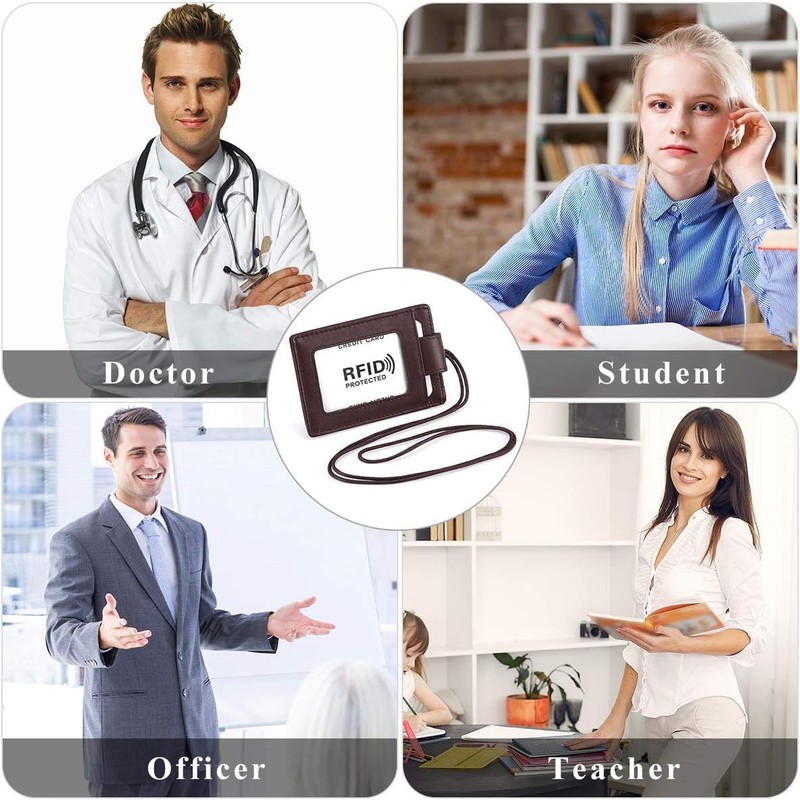 HAWEE Men's ID Card Holder, Card Case, Name Holder, Zipper,