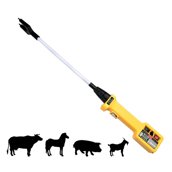 LeadSeals Electric Livestock Prod Rechargeable Cattle Prod Stick with LED Light Waterproof Animal Stock Prod Shock for Cattles Pigs Sheeps Dogs (125cm/49.2")