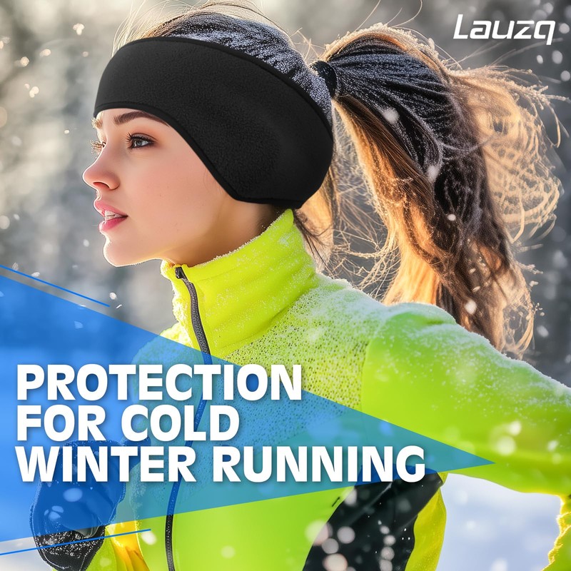 Lauzq Winter Fleece Ear Warmers Muffs Headband for Men Women