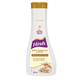 HINDS | Crema Corporal Hidratación Extrema Avena, 400 ml | Enriquecida con Hinds Hidratine y extracto de Avena | Hidrata profundamente y suaviza la pi